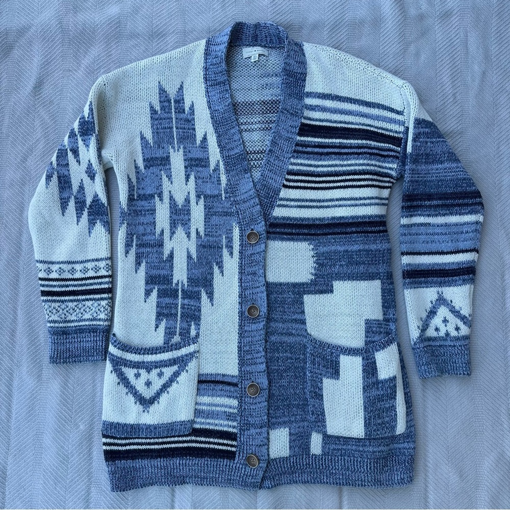 Lucky Brand long western button up cardigan